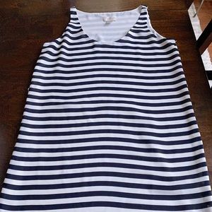 LOFT Navy and White Striped Mini Dress